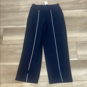 SPANX Blue and White Joggers with High-Waisted Design